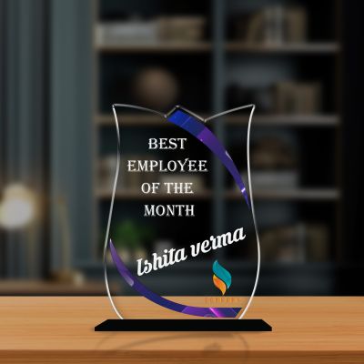 Personalized Best Employee of The Month Award Custom Acrylic Trophy with Name  Unique Recognition Gift for Staff and Coworkers Employee Achievement Award